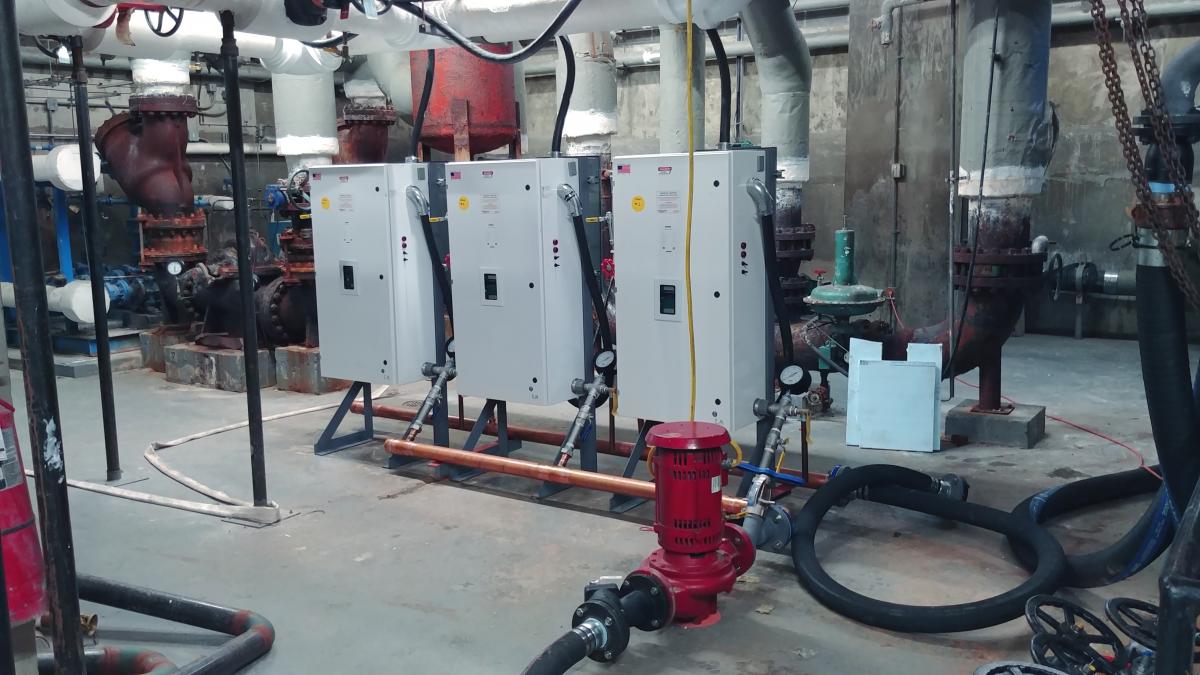 Stiebel Eltron 3 Phase Industrial Electric Tankless water heaters installed at a client location.